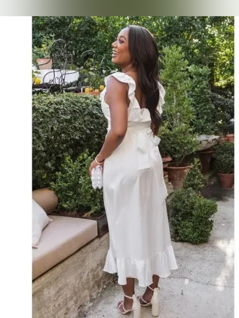 Show Me Your Mumu Alexis Ivory Luxe Satin Midi Dress XS Wedding Bridal Party - Picture 2 of 7
